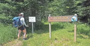  ?? CHELSEY LEWIS/MILWAUKEE JOURNAL SENTINEL ?? The Harrison Hills segment of the Ice Age Trail in Lincoln County is a good spot for backpackin­g.