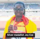  ??  ?? Silver medallist Joy Eze