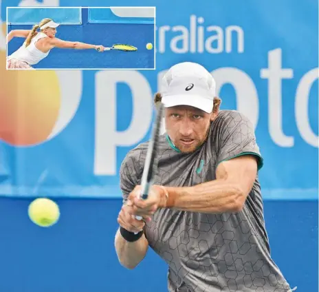  ?? Photos: Nev Madsen ?? CHAMPIONS: Maverick Banes and Zoe Hives (inset) won the finals of Huthinson Builders Toowoomba Internatio­nal.