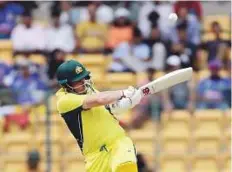  ?? AP ?? Australia rode on an all-round show, with openers Aaron Finch (above) and David Warner starring with the bat alongside pacer Kane Richardson’s three-wicket haul to clinch their first victory.