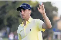  ?? SAM GREENWOOD/GETTY IMAGES ?? Justin Thomas birdied the 18th hole in regulation, then again in the playoff to defeat Luke List for the Honda Classic title.