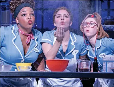  ??  ?? Winning recipe (l-r): Marisha Wallace, Katharine McPhee and Laura Baldwin in Waitress