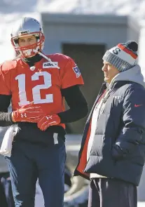  ?? AP FILE PHOTO ?? Many of the faces change every year in Miami, Buffalo, New York — and even in Foxborough — but Patriots coach Bill Belichick, right, and quarterbac­k Tom Brady are constants.