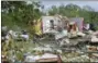  ?? LAURA MCKENZIE — THE EAGLE VIA AP ?? More than 30 homes were damaged when severe weather struck Franklin, Texas, Saturday.