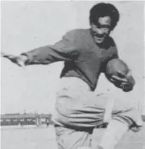  ?? PROVIDED; 1944 RAMBLINGS YEARBOOK ?? ABOVE, LEFT: An athlete all his life, Yosh Yamada enjoyed golfing. ABOVE, RIGHT: Yosh Yamada played for the Topaz Rams, a high school football team at Topaz internment camp.