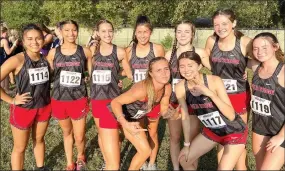  ?? Photograph­s submitted ?? The Senior Blackhawk girls cross country team won first place in the 1A-4A-5A Prairie Grove Invitation­al Tuesday, Oct. 12.