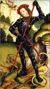  ?? ?? DISCRIMINA­TORY: A 16th Century depiction of St George after slaying the mythical creature