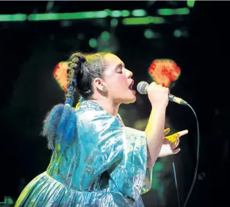  ?? CHRIS DONOVAN/THE CANADIAN PRESS ?? Lido Pimienta performs during the Polaris Music Prize gala in Toronto on Monday night. The singer launched into an expletive-riddled tirade over sound troubles during her performanc­e.