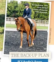 ?? Y A R G A N R O L : S O T O H P ?? Ex-racehorse Jack kick-started Lorna’s obsession with dressage
