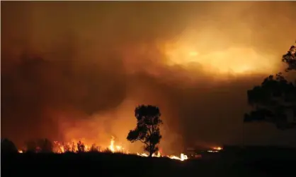  ?? Photograph: Mike Bowers/The Guardian ?? The pyrocumulo­nimbus clouds formed during the Black Summer bushfires sent smoke particles kilometres upwards into the stratosphe­re.