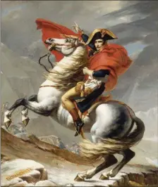  ??  ?? The famous portrait of Napoleon Bonaparte and his horse Marengo .