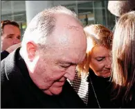  ?? AP/DARREN PATEMAN ?? Australian Archbishop Philip Wilson arrives for sentencing Tuesday at a courthouse in Newcastle, Australia.