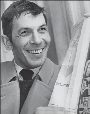  ?? RAY ALLAN FILES/PNG ?? Leonard Nimoy at the Variety Club Telethon in Vancouver in 1970. The actor praised the event’s caring nature.