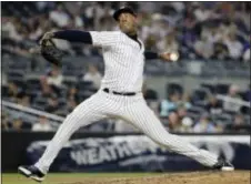  ?? THE ASSOCIATED PRESS ?? Aroldis Chapman has struggled since coming off the disabled list and after another ugly performanc­e on Friday, Yankees manager Joe Girardi has removed him as the team’s closer.