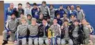  ?? Contribute­d photo ?? The Newtown wrestlers pose for a team photo after winning the Greater Hartford Open in West Hartford on Jan. 14.
