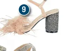  ??  ?? 9. V by Very Kayla Feather Glitter Heel Nude Sandals, £30.