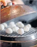  ??  ?? Quail eggs cold smoked with oak wood.