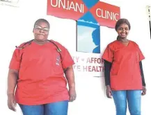  ?? Picture: ZINTLE BOBELO ?? WELCOME: Clinic nurse practition­er Phathiswa Futshane, left, recently opened a private healthcare clinic in Sabata Street, Mlungisi. With her in the picture is clinic assistant Sikho Rwayi