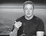  ?? [AP FILE PHOTO] ?? Elon Musk, founder and CEO of SpaceX and CEO of Tesla Inc., on Friday followed through on a promise to delete the Facebook pages of both companies, flushing more than 5 million combined “likes” down the digital drain on a whim.