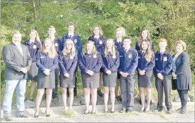  ?? SUBMITTED PHOTO ?? Lincoln FFA delegation for 2018 Arkansas State Convention at Hot Springs Convention Center: (front) Chloe Edwards, Katie Gooding, Casey Burden, Paisley Curtis, Clay Huffaker, Jenifer Thao, Ty Rich, sponsor Sarah Hale. (Back) sponsor Kevin Barenberg, Makala Fox, Kaleb Barenberg, Austin Munyon, Jordan Montgomery, Kali Brewer and Kaitlyn Kelly.