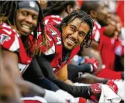  ?? ALYSSA POINTER / AJC ?? The Falcons said they would pick up defensive end Vic Beasley’s fifth-year option but may want to renegotiat­e a long-term deal to lower his cap number.