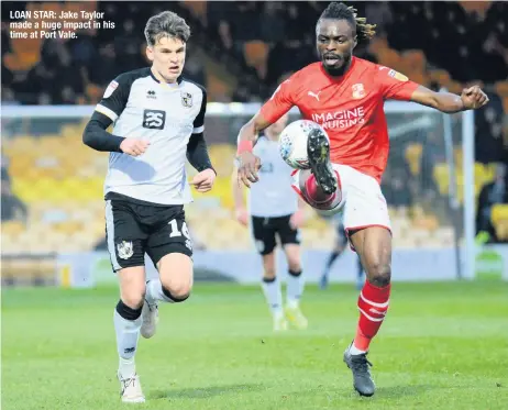  ??  ?? LOAN STAR: Jake Taylor made a huge impact in his time at Port Vale.