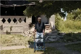  ?? Photograph: Ross Mantle ?? Albert Pickett at his fire-damaged home.