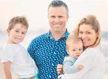  ?? Picture: Krista Martin Photograph­y ?? Bec Lancaster-Sully with husband Joel Scully and children Will, 5 and Kit, 1