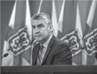  ?? RYAN TAPLIN • THE CHRONICLE HERALD ?? Premier Stephen McNeil announces that the Boat Harbour Act will not be extended during a press conference at One Government Place on Friday.