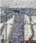  ?? PICTURE: EPA ?? PILGRIMS: Worshipper­s march towards the Jamarat for the symbolic stoning of the devil ritual during the Hajj in Mina, near Mecca, Saudi Arabia.