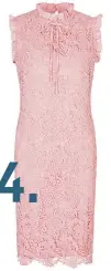  ??  ?? 4. 4. V by Very Blush Lace Pencil Dress, £45