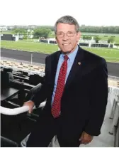  ?? MARK WELSH/DAILY HERALD ?? Arlington Heights Mayor Tom Hayes at Arlington Internatio­nal Racecourse.