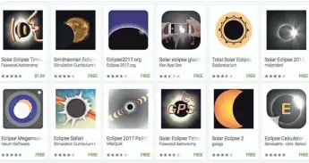  ?? GOOGLE ?? The Google Play store offers more than 70 solar eclipse apps.