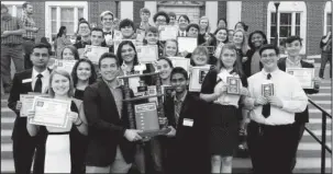  ?? Submitted photo ?? BIG WIN: Students from the Arkansas School for Mathematic­s, Sciences, and the Arts celebrate winning the sixth-straight school title in the Southwest Energy Arkansas Science and Engineerin­g Fair held in March.