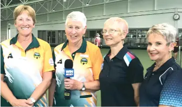  ??  ?? Celebratin­g a win in the WGBD Women’s State Fours competitio­n are (from left) Karren Sheers and Pat Fraser-Aurisch of Neerim District and Lucy Dalli and Di Richards of Traralgon.