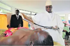  ??  ?? Yahya Jammeh, Gambia’s witchcraft-practising ex-president, ‘cures’ a patient with HIV