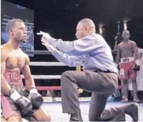  ?? CORTESÍA ORLANDO RAMOS ?? Poder. El ex doble campeón del mundo observa desde una esquina luego de enviar a la lona a su rival del sábado, Mario Beltré.