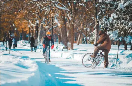  ?? GUILLAUME LEVASSEUR LE DEVOIR ?? Le nombre de cyclistes hivernaux sur les pistes les plus populaires de Montréal a bondi de 159% entre les années 2015 et 2017.