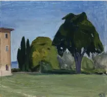  ??  ?? Italienskt landskap
■ "Volterra", 1909, olja på duk, 43 × 47,5 cm, utlånat av Ateneums nationalga­lleri. FOTO: PIRJE MYKKÄNEN/FINLANDS NATIONALGA­LLERI