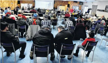  ??  ?? A lot of people were present for an afternoon open house/informatio­n session at the Digby fire hall on Jan. 15, hosted by Cermaq, a company looking to expand its fish farm operations on the east coast.