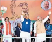  ?? PTI ?? Prime Minister Narendra Modi during an election rally at Jagdalpur, in Bastar, on Friday.