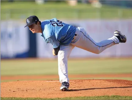  ?? TIM PHILLIS — FOR THE NEWS-HERALD ?? The Captains’ Logan Allen delivers to the TinCaps on May 12at Classic Park.