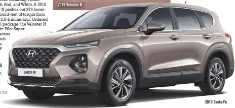  ??  ?? 2019 Veloster N2019 Santa Fe