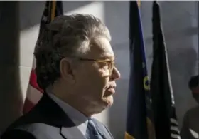  ?? J. SCOTT APPLEWHITE — THE ASSOCIATED PRESS ?? Sen. Al Franken, D-Minn., talks to the media on Capitol Hill in Washington, Monday.