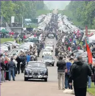  ??  ?? Hundreds of Jaguar cars fill the Long Walk near Windsor Castle in Berkshire yesterday for the annual Royal Windsor Jaguar Festival in aid of the Prince Philip Trust