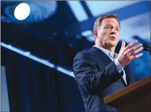  ?? ANTHONY BEHAR/SIPA USA/TNS ?? NFL Commission­er Roger Goodell during a news conference ahead of Super Bowl LIV at the Hilton Downtown in Miami on January 29.