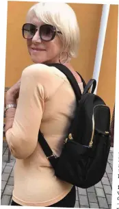  ?? Picture: ©EROTEME.CO.UK ?? Young at heart: Helen Mirren, 73, with her stylish rucksack