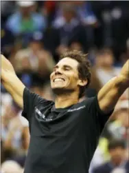  ?? JULIO CORTEZ — THE ASSOCIATED PRESS ?? Rafael Nadal reacts after beating Kevin Anderson to win the men’s singles final of the U.S. Open tennis tournament Sunday in New York.
