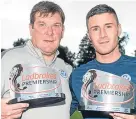  ??  ?? Tommy Wright and Michael O’Halloran with the awards.