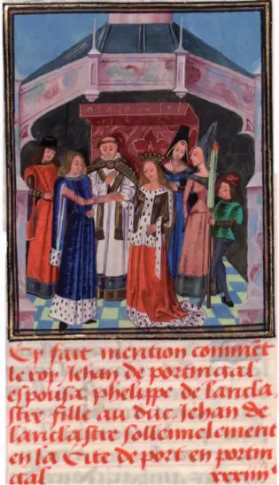 ??  ?? Casamento de D. João I e Filipa de Lencastre, realizado a 14 de fevereiro de 1387, na Sé do Porto